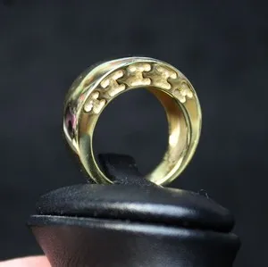 Authentic Turkish Artisan 14ct Gold Plated 925 Silver Band Ring Size 8.75