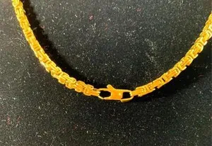 Authentic The Eternal Weave: 44-Inch Gold-Plated Byzantine Turkish Box Chain