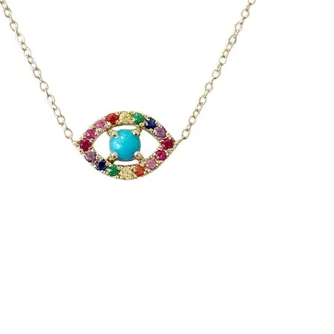 Authentic Turquoise Evil Eye Pendant: Guardian of Love & Fortune
