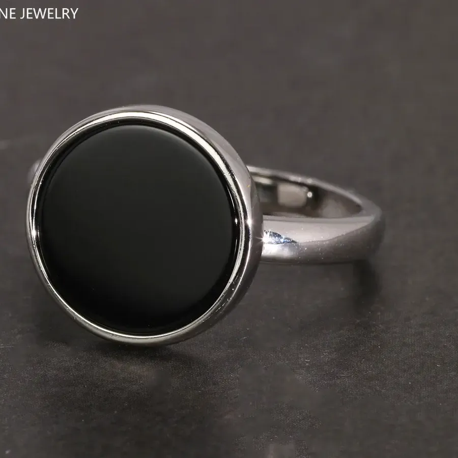The Eclipse Talisman- Adjustable Turkish Black Onyx And Gold- Plated Silver Ring