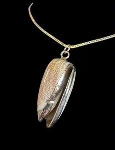 Authentic Vtg Gold Plated Conch Shell Pendant Nature’s Jewelry Boho Beach 90s