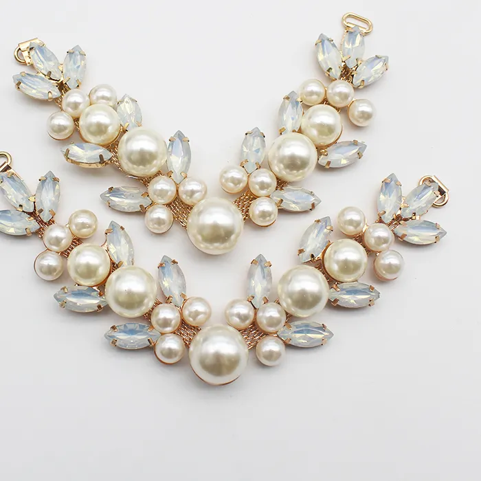 Authentic Pearl Beach Sandals Decorative Jewelry Rhinestone Shoes Flower Slippers Accessories Herringbone Slippers Decoration