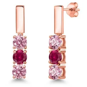 Authentic Rose Gold Radiance: 1.60 Ct Pink Diamond Earrings