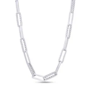 Authentic Infinite Path Moissanite Paper Clip Talisman - Celestial Alignment 925 Sterling Silver Chain