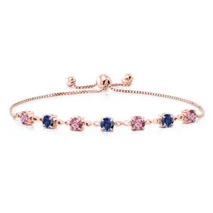 Authentic 2.49 Ct Pink Lab Grown Diamond Created Sapphire 18K Rose Gold Plated Silver