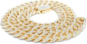 Authentic Moonlit Solace: 10MM Cuban Link Necklace with Lab-Created Moissanite in Sterling Silver