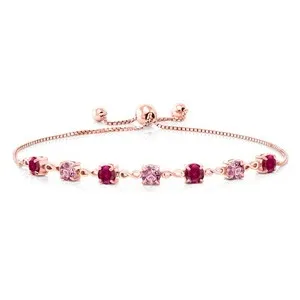 Authentic The Crimson Pulse: Rose-Gilded Ruby Radiance Bracelet