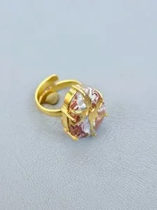 Authentic Crazy Lace Agate Ring Handmade Ring Kintsugi One Of A Kind Gold Plated
