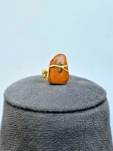 Authentic Royal Imperial Jasper Ring Handmade Ring Kintsugi One Of A Kind Gold Plated