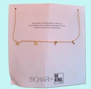 Authentic Hope Necklace BYCHARI x Be Kind by Ellen. in package. Gold Plated
