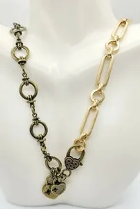 Authentic custom made necklace, handcrafted, one of a kind,worn gold plated 