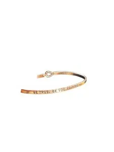 Authentic Rose Gold Plated Engraved Bangle Bracelet With "Be True Be You Be Kind" Inspirat