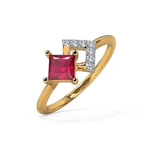 Authentic Handcrafted 18K Gold Plated Ring with Vibrant Ruby – One-of-a-Kind