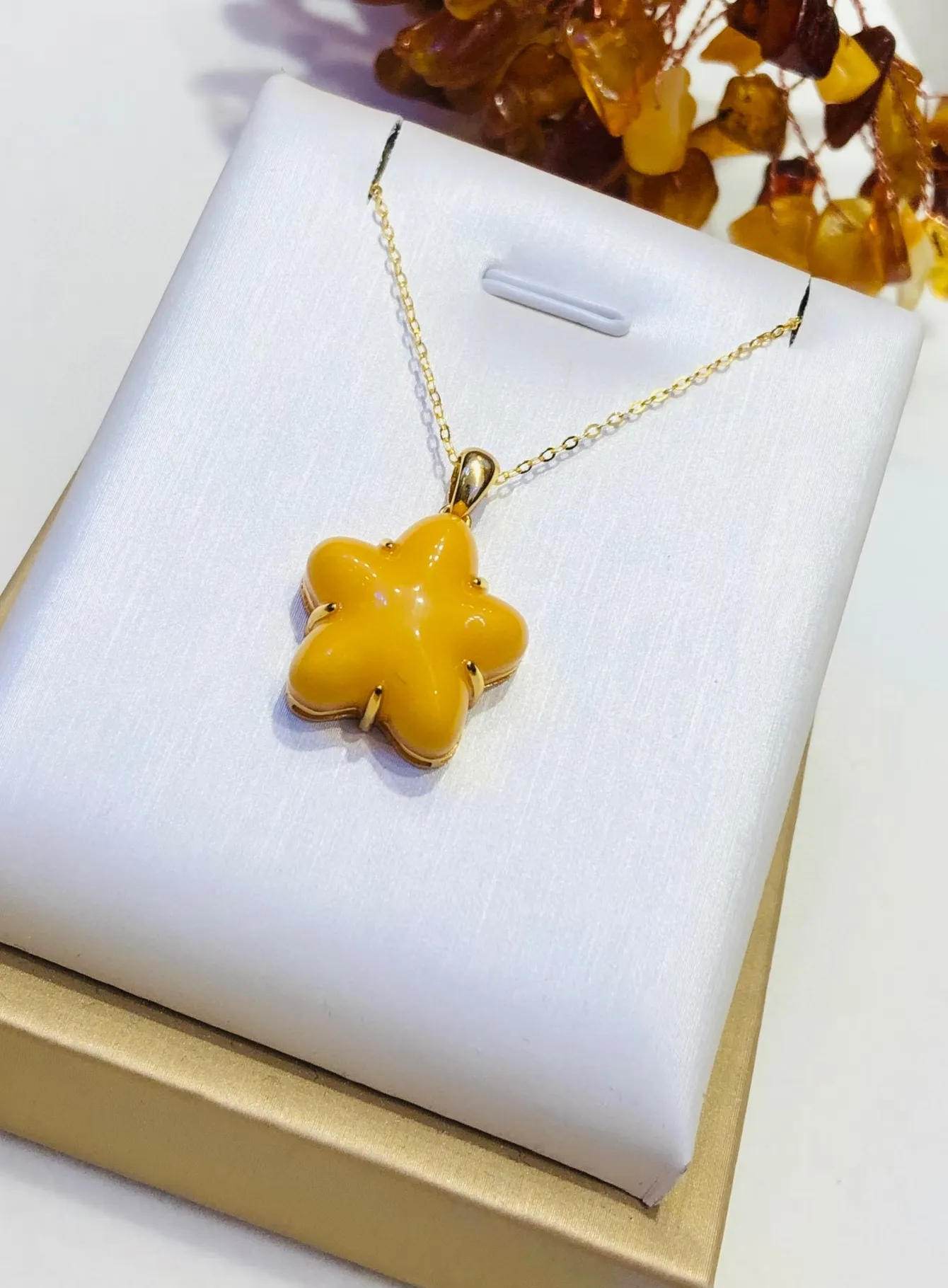 Authentic Certificate 925 Silver Natural Antique Yellow Amber Starfish Band Ring Choker Necklace Jewelry Set One of a Kind Fine Jewellery