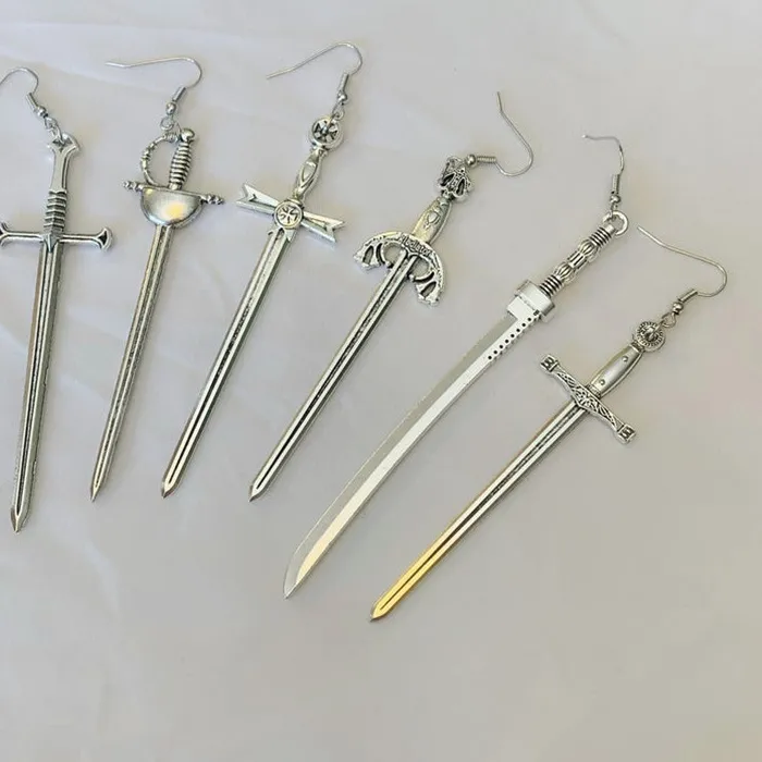 Authentic Blade of the Shadow Mystic - Gothic Sterling Silver Sword Talisman Earrings