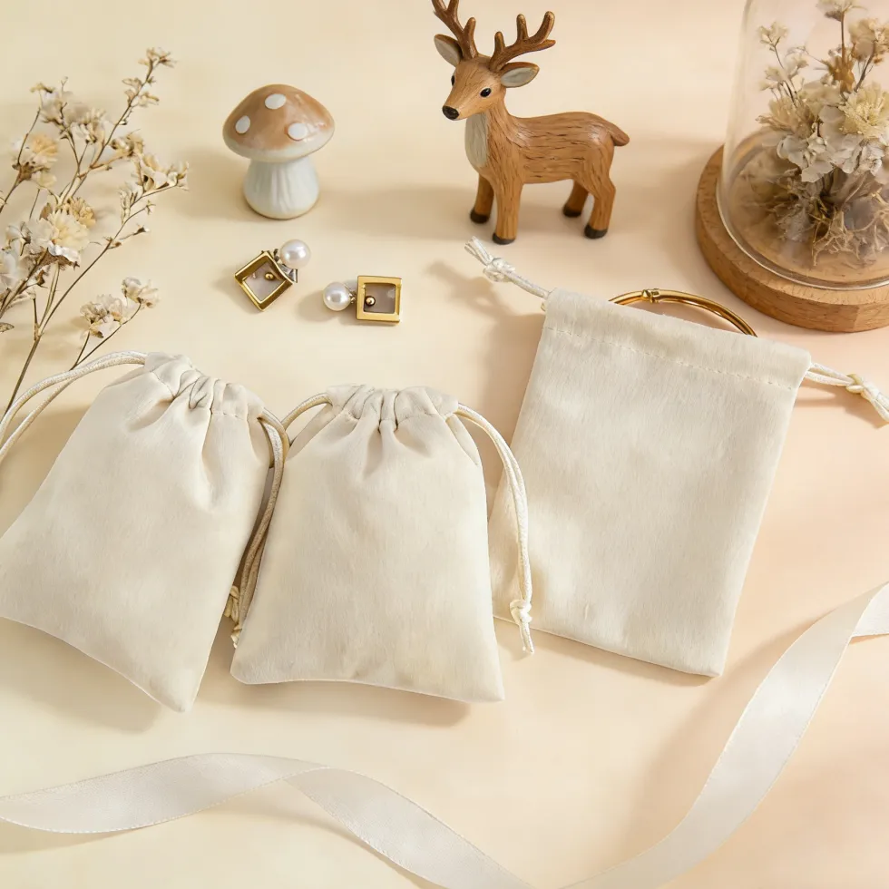 Authentic 10Pcs Drawstring Velvet Jewelry Pouches Soft Storage Bags in Sizes 7x9/8x10/9x12/10x15cm Display for All Kinds of Jewelry