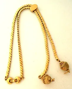 Authentic RARE Signed MONET Slide Bolero Lariat Dangle Gold Plated Dangle Orbs Necklace