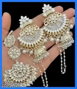 Authentic Mystical Kundan Earrings of Golden Light: Bollywood Inspiration