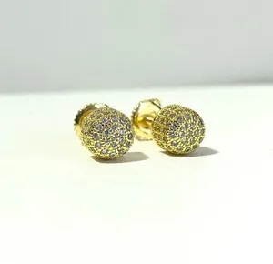 Authentic 2.4Ct Round Cut Lab Created Diamond Women's Stud Earrings 14k Yellow Gold Plated