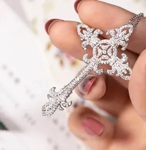 Authentic Radiant Celestial Cross: The Luminescent Moissanite Reliquary