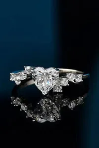 Authentic The Eternal Heart - 2Ct Lab Diamond Sacred Union Ring in 14K White Gold Plate