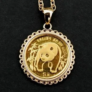 Authentic Harmony Guardian Panda Coin Talisman – 14K Gold-Plated Silver Pendant for Balance & Protection