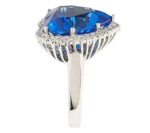 Authentic 6 mm sapphire heart lab created diamond ring 14k gold plated finish