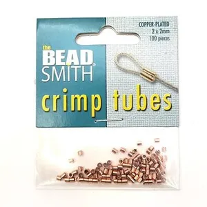 Authentic BeadSmith® Tube Crimp Silver Plated Gold Plated 2x2mm Crimp Beads Jewelry Making