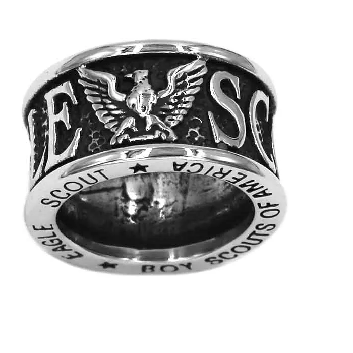 Authentic Eagle Scout Ring Jewelrys Classic Biker Ring Military Mens Ring 915B