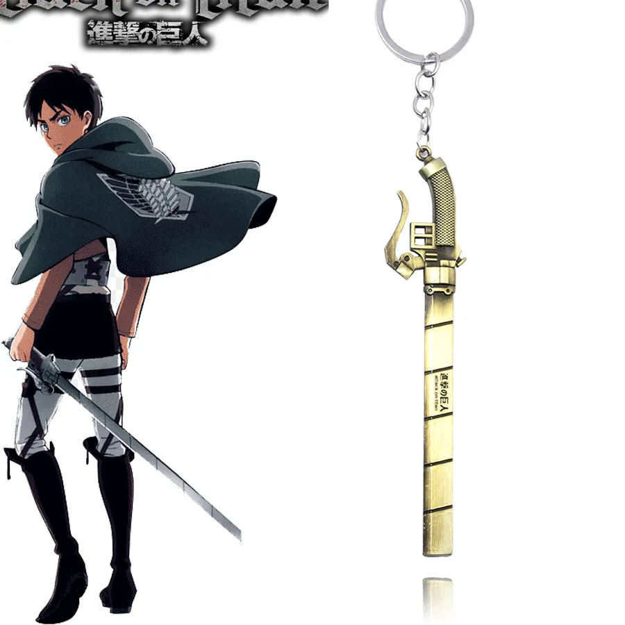 Authentic Anime Attack On Titan Keychain Spear Of Attack Scouting Legion Cosplay Prop Metal Pendant keyring For Women Men Accessories