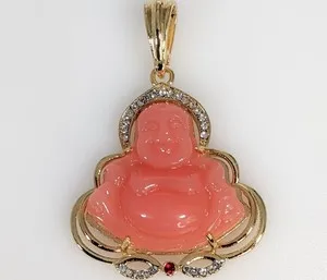 Authentic Jewelry Buddha Spiritual Gold Plated Pendant Oro Buda Dije Flat Rate Shipping