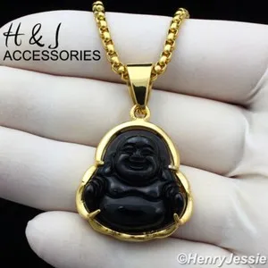 Authentic The Enlightened Path: Golden Buddha Onyx Talisman