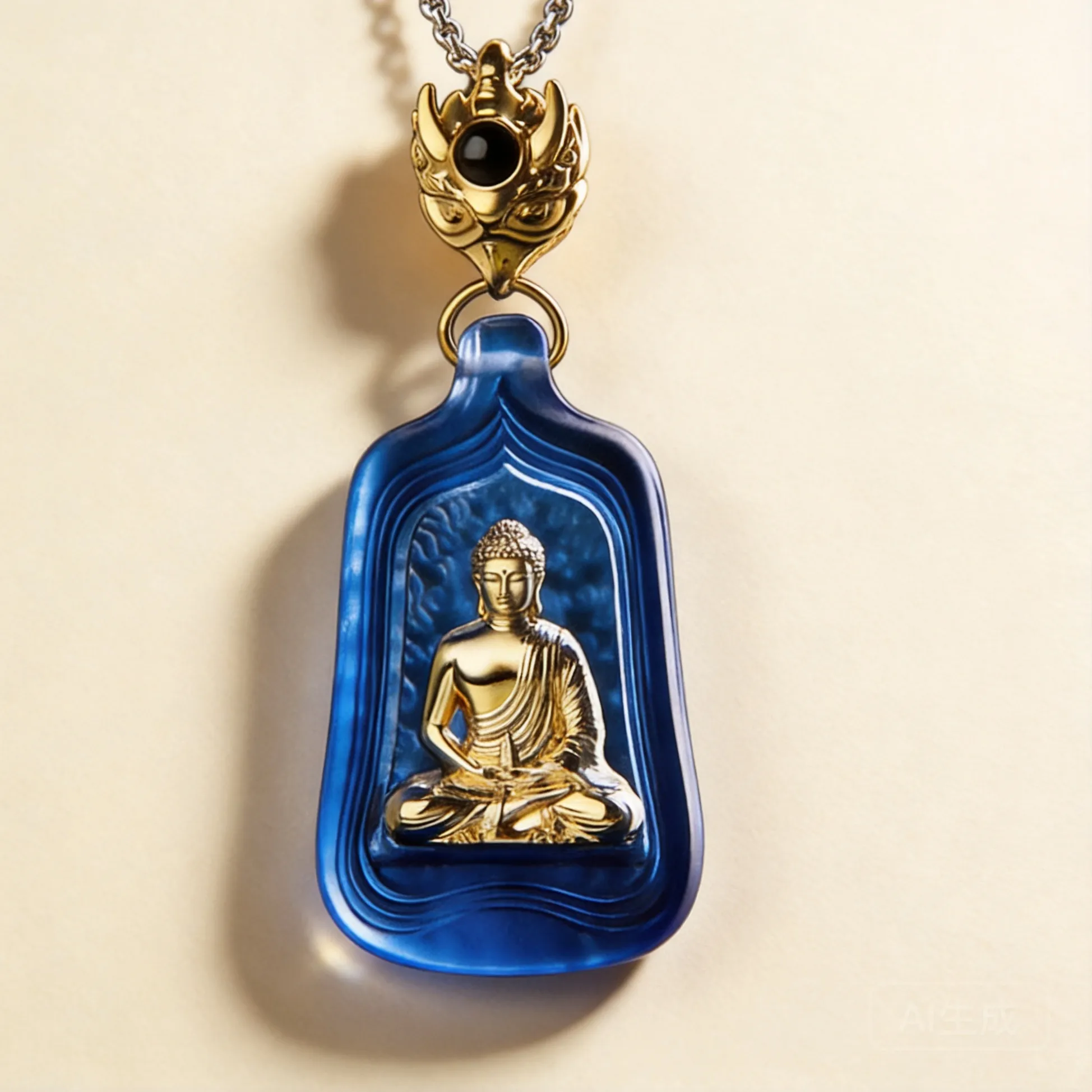Authentic Celestial Azure Medicine Buddha Sacred Mantra Gold Amulet