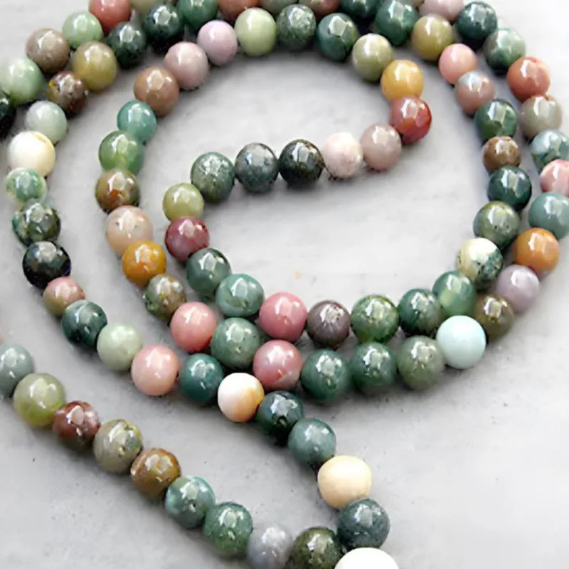 Authentic 6mm 108 Indian agate gemstone mara necklace Sacred Bohemian zazen Japa Men's Spiritual elastic Natural stone Nirvana Yoga Buddha