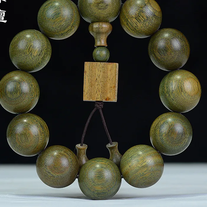 Authentic The Verdant Sanctum: Submerged Green Sandalwood Meditation Mala