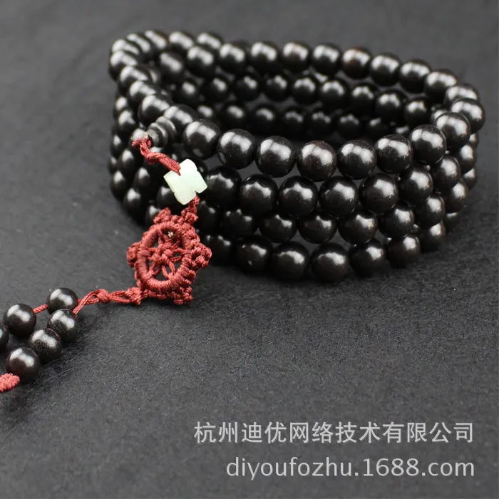 Authentic The 108 Sacred Realms: Ebony and Dark Sandalwood Meditation Mala