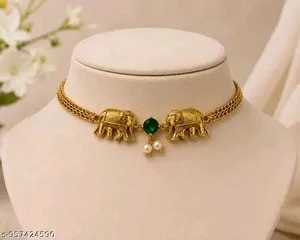 Authentic The Gilded Horizon Set: Radiant Gold-Plated Indian Bollywood Necklace