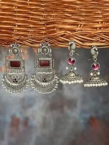 Authentic Regal Aura Heritage Stud Earrings - Sacred Gold Plated Ethnic Talisman Set