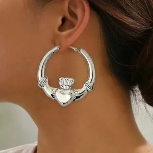 Authentic Eternal Union Gold-Plated Claddagh Hoops