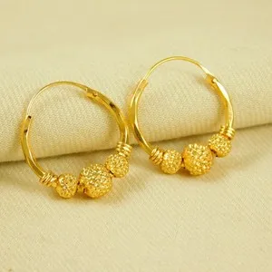 Authentic Bridal Jewelry Earrings Girls Hoop Gold Plated Wedding Party Jewelry