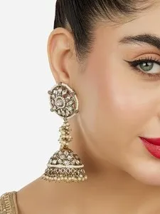 Authentic Ethnic Gold Plated Earrings for Women Designer Jewelry Indian Rajwa