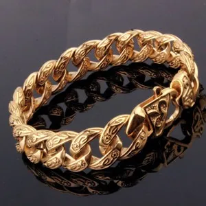 Authentic Weave Your Destiny: 316L Gold-Plated Curb Link Chain Bracelet