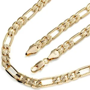 Authentic Frost Italy Figaro Chain 18K Gold Plated 7mm 24" Hip Hop For Men & Women