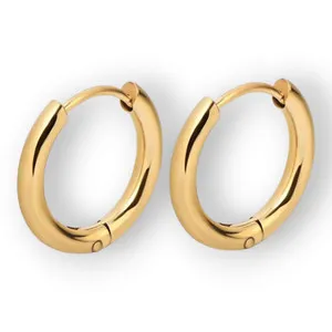 Authentic Gold Plated Hoop Earrings Jewelry For Women, Men