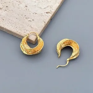 Authentic Celestial Forge Hammered Gold Aura Earrings - Artisan Crafted Talismans of Transformation