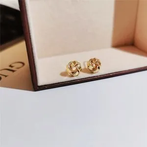 Authentic Woman 18k Gold Plated Cute Spiral Hollow Earring Stud