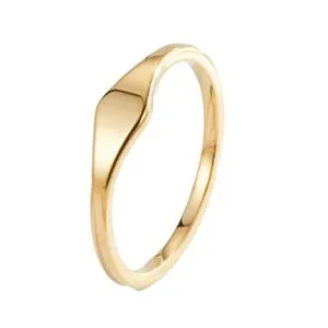 Authentic INS Woman 18k Gold Plated Cute Plain Band Ring Index Finger Joint Ring