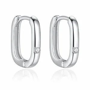 Authentic Gold Plated Hoop Earrings With Cubic Zirconia Jewelry Women, Men