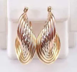 Authentic Eternal Harmony Tri-Color Gold Twisted Hoop Talisman