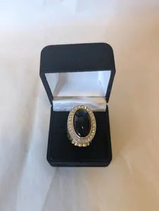 Authentic The Obsidian Sovereign Ring - Crown of Shadow and Light Gold Plated Talisman